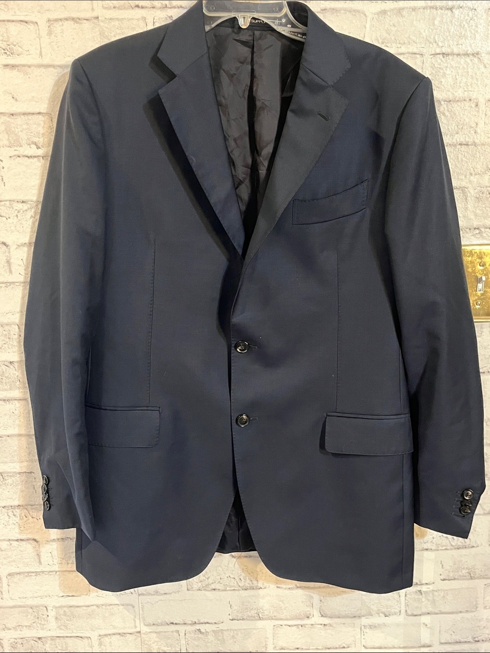 SuitSupply pure wool navy suit jacket s110 super 110’s